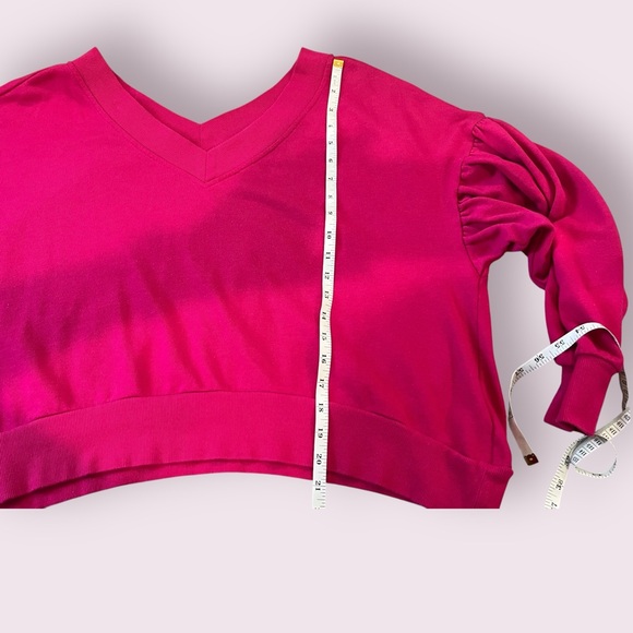 Wild Fable Hot Pink Cropped Sweatshirt Size 2X Plus Size Off the Shoulder crop - Picture 7 of 9